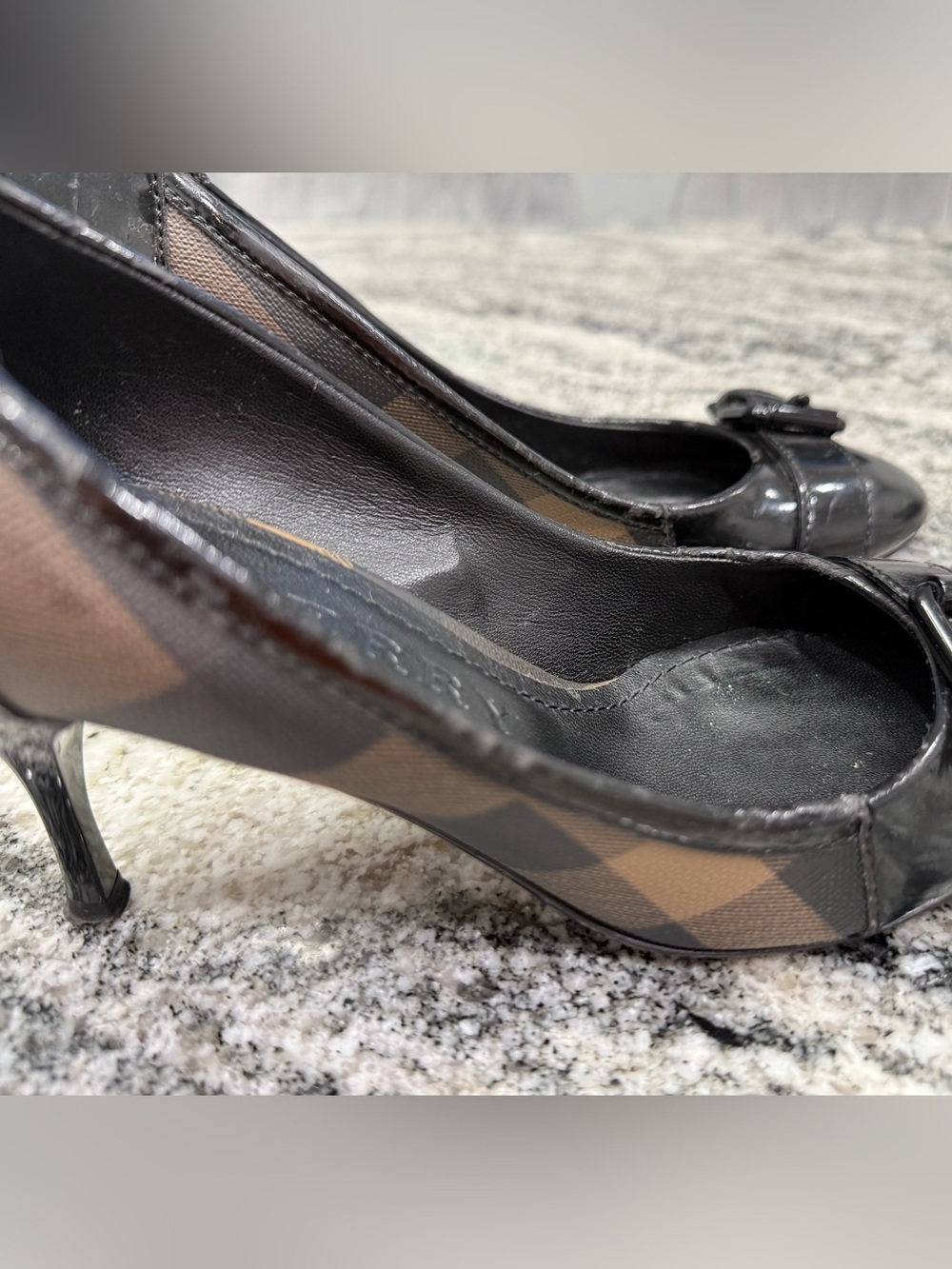 Burberry Black Patent Leather Pointed Toe Pump with Buckle Detail 36 - Picture 10 of 16